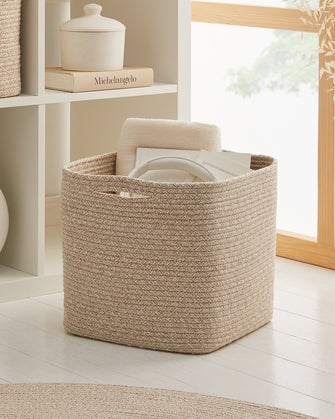 Ocean Home Textile Cotton Rope Basket, Beige