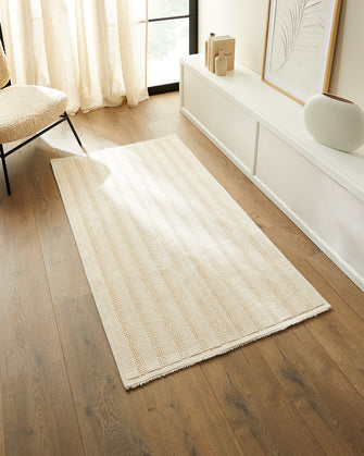 Ocean Home Textile Washable Rug, Cotton, Ecru