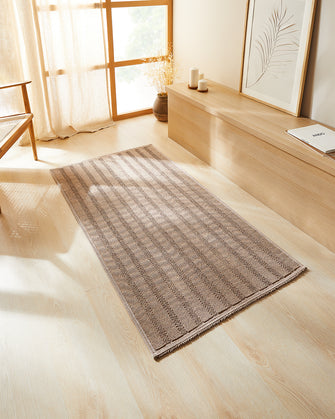 Ocean Home Textile Washable Rug, Cotton, Beige