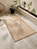 Ocean Home Textile Indoor Outdoor Rug, Washable, Herringbone Pattern, Beige