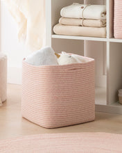 Ocean Home Textile Cotton Rope Basket, Pink