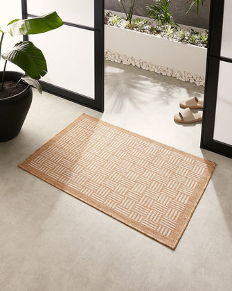 Ocean Home Textile Indoor Outdoor Rug, Washable, Beige