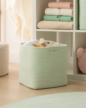 Ocean Home Textile Cotton Rope Basket, Mınt