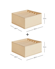 Ocean Home Textile Drawer Organizer, Pack Of 2, Herringbone Pattern, Beige