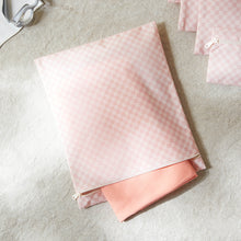 Ocean Home Textile Waterproof PVC Lined Pink Checkered Wet & Dry Bag Set, Set of 5