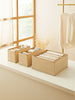 Ocean Home Textile Drawer Organizer, Set Of 3, Herringbone Pattern, Beige