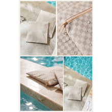 Ocean Home Textile Beige Checkered Waterproof PVC Lined Wet & Dry Bag , Set of 2
