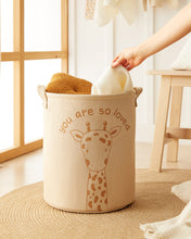 Ocean Home Textile Jute Nursery Basket, Gıraffe Pattern