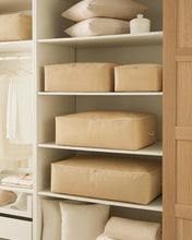 Ocean Home Textile Storage Bag, Set Of 4, Herringbone Pattern, Beige