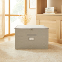 Ocean Home Textile Storage Box, Set Of 3, Herringbone Pattern, Grey