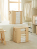 Ocean Home Textile Storage Bag With Clear Window, Set Of 2, Herringbone Pattern, Beige