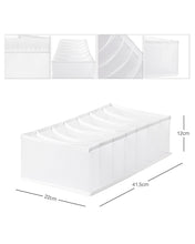 Ocean Home Textile Drawer Organizer, 7 Grids, White