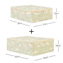 Ocean Home Textile Kids' Room Storage Box, Dinosaur Pattern, Set Of 2