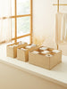 Ocean Home Textile Drawer Organizer, Set Of 3, Herringbone Pattern, Beige