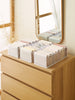 Ocean Home Textile Drawer Organizer, 8 Grids, Pack Of 3, White