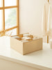 Ocean Home Textile Drawer Organizer, 9 Grids, Herringbone Pattern, Beige