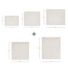 Ocean Home Textile Waterproof PVC Lined Grey Checkered Wet & Dry Bag Set, Set of 5