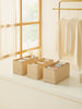 Ocean Home Textile Drawer Organizer, Pack Of 3, Herringbone Pattern, Beige