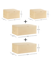 Ocean Home Textile Storage Bag, Set Of 4, Herringbone Pattern, Beige