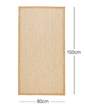 Ocean Home Textile Indoor Outdoor Rug, Washable, Herringbone Pattern, Beige