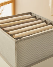 Ocean Home Textile Drawer Organizer, Pack Of 2, Herringbone Pattern, Grey