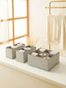 Ocean Home Textile Drawer Organizer, Set Of 3, Herringbone Pattern, Grey