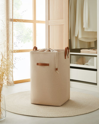 Ocean Home Textile Laundry Basket, Beige