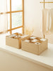 Ocean Home Textile Drawer Organizer, Pack Of 2, Herringbone Pattern, Beige