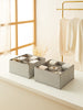 Ocean Home Textile Drawer Organizer, Pack Of 2, Herringbone Pattern, Grey