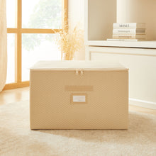 Ocean Home Textile Storage Box, Set Of 3, Herringbone Pattern, Beige