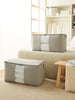 Ocean Home Textile Storage Bag With Clear Window, Pack Of 2, X Large, Quilted Pattern, Grey