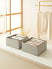 Ocean Home Textile Drawer Organizer, Pack Of 2, Herringbone Pattern, Grey