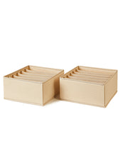 Ocean Home Textile Drawer Organizer, Pack Of 2, Herringbone Pattern, Beige