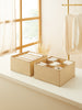 Ocean Home Textile Drawer Organizer, Set Of 2, Herringbone Pattern, Beige