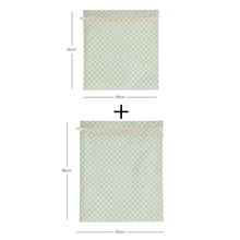 Ocean Home Textile Mint Checkered Waterproof PVC Lined Wet & Dry Bag, Set of 2