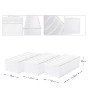 Ocean Home Textile Drawer Organizer, 8 Grids, Pack Of 3, White
