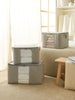 Ocean Home Textile Storage Bag With Clear Window, Set Of 3, Quilted Pattern, Grey