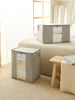 Ocean Home Textile Storage Bag With Clear Window, Set Of 2, Quilted Pattern, Grey