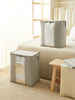 Ocean Home Textile Storage Bag With Clear Window, Set Of 2, Quilted Pattern, Grey