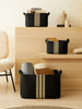 Ocean Home Textile Jute Basket, Set Of 3, Black