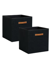 Ocean Home Textile Jute Storage Box, Pack Of 2, Black