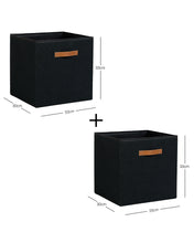 Ocean Home Textile Jute Storage Box, Pack Of 2, Black