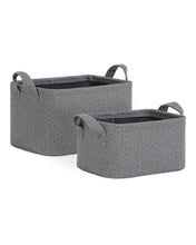 Ocean Home Textile Basket, Set Of 2, Anthracite