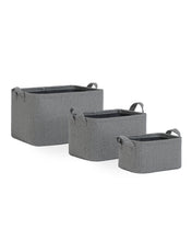 Ocean Home Textile Basket, Set Of 3, Anthracite