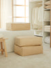 Ocean Home Textile Underbed Storage Bag, Pack Of 2, Large, Herringbone Pattern, Beige