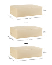 Ocean Home Textile Underbed Storage Bag, Pack Of 3, X Large, Herringbone Pattern, Beige