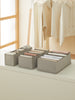 Ocean Home Textile Drawer Organizer, Set Of 3, Herringbone Pattern, Grey
