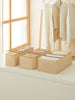 Ocean Home Textile Drawer Organizer, Set Of 3, Herringbone Pattern, Beige
