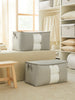 Ocean Home Textile Storage Bag With Clear Window, X Large Pack Of 2, Herringbone Pattern, Grey