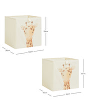 Ocean Home Textile Nursery Storage Box, Pack Of 2, Cute Giraffe Pattern